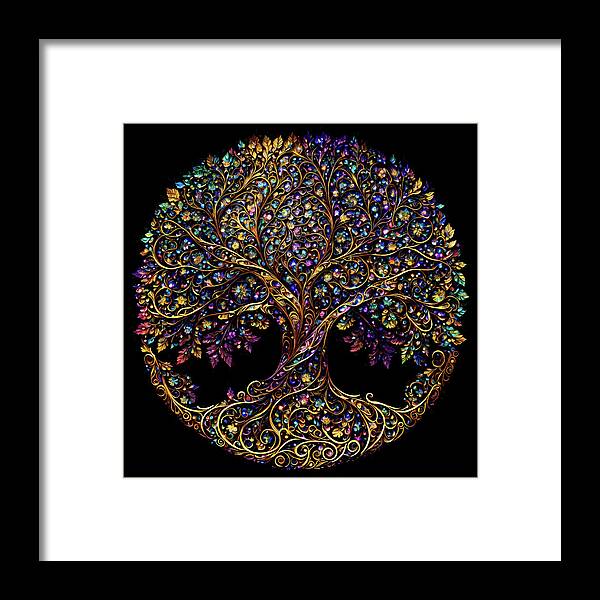 Tree Of Life Framed Print featuring the digital art Symbolic Tree of Life by Peggy Collins