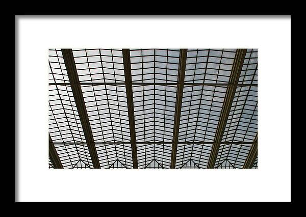 Architecture Framed Print featuring the photograph Symmetrical Glass Roof by Moira Law