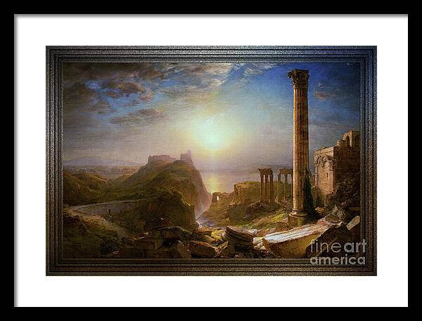 Syria By The Sea Framed Print featuring the painting Syria by the Sea by Frederic Edwin Church by Rolando Burbon