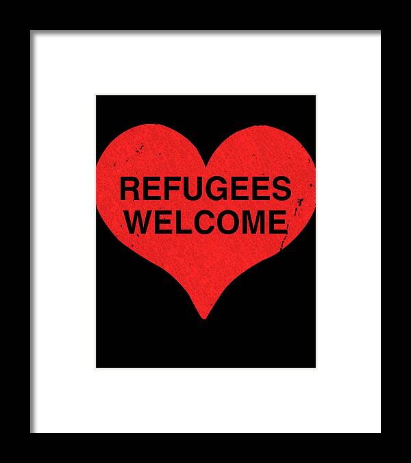 Funny Framed Print featuring the digital art Syrian Refugees Welcome In The Us by Flippin Sweet Gear