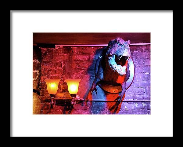 169 Bar Framed Print featuring the photograph T Rex at 169 Bar by Chris Goldberg
