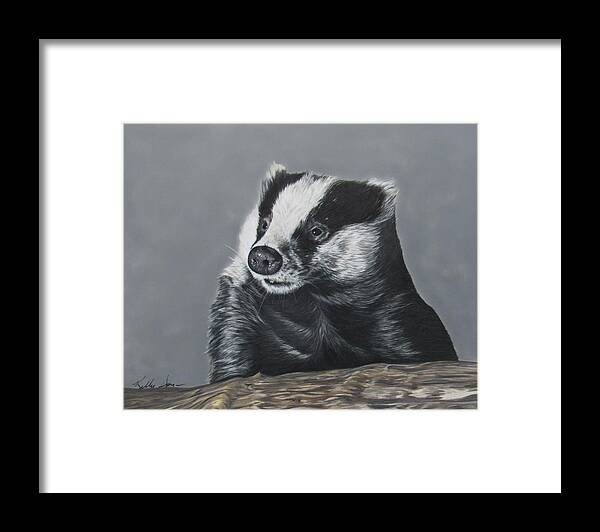 Badger Framed Print featuring the drawing Table for One by Kelly Speros