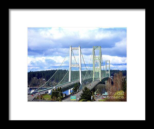 Tacoma Narrows Bridge Framed Print featuring the photograph Tacoma Narrows Bridge by Scott Cameron