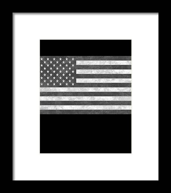 Funny Framed Print featuring the digital art Tactical USA Flag Retro by Flippin Sweet Gear