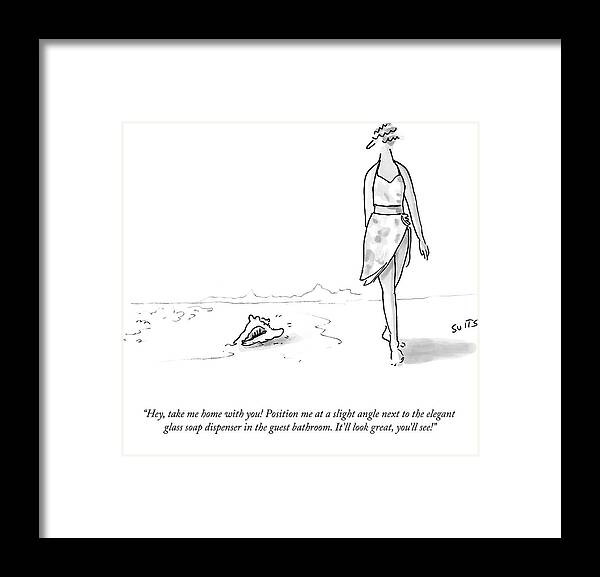 Hey Framed Print featuring the drawing Take Me Home by Julia Suits