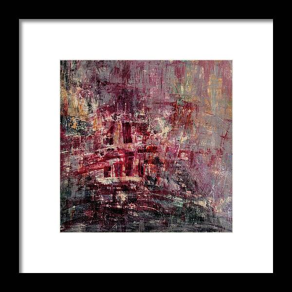 Abstract Framed Print featuring the painting Take the A-Train by Janice Nabors Raiteri