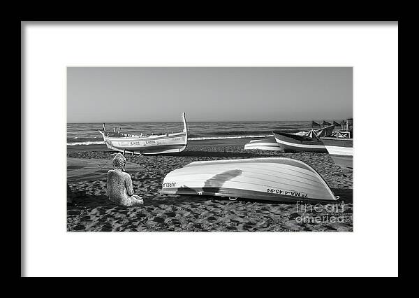 Buddha Framed Print featuring the photograph Take time out - Monochrome by Pics By Tony