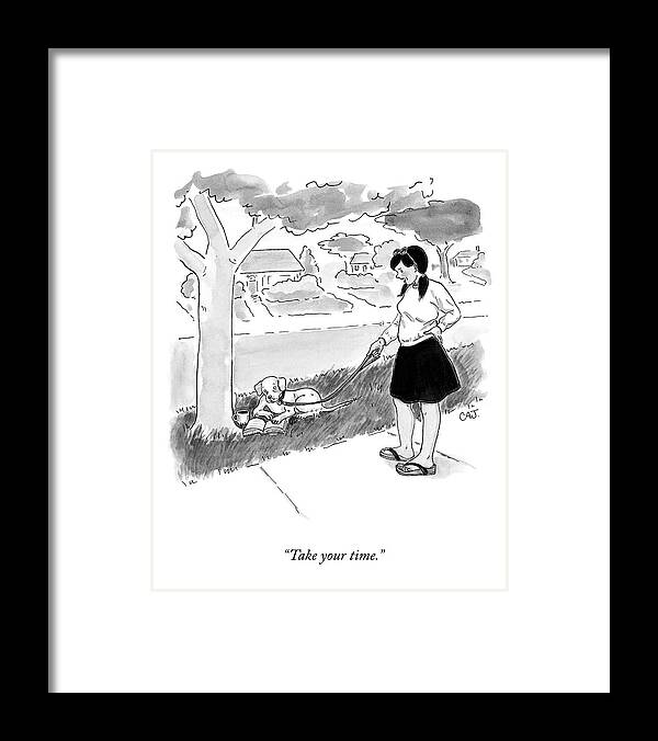 Take Your Time. Framed Print featuring the drawing Take Your Time by Carolita Johnson
