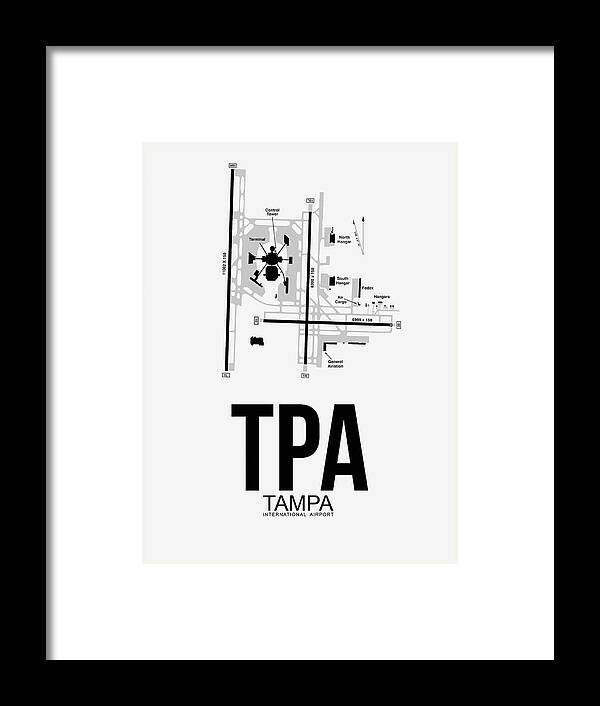 Tampa Framed Print featuring the digital art Tampa Poster by Naxart Studio