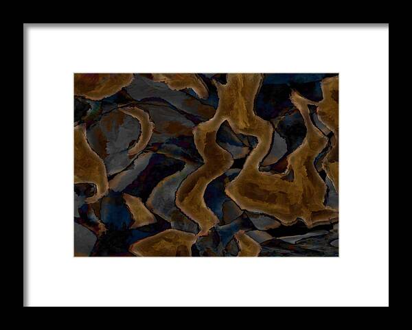 Tan Framed Print featuring the digital art Tan Gray Abstract by Delynn Addams