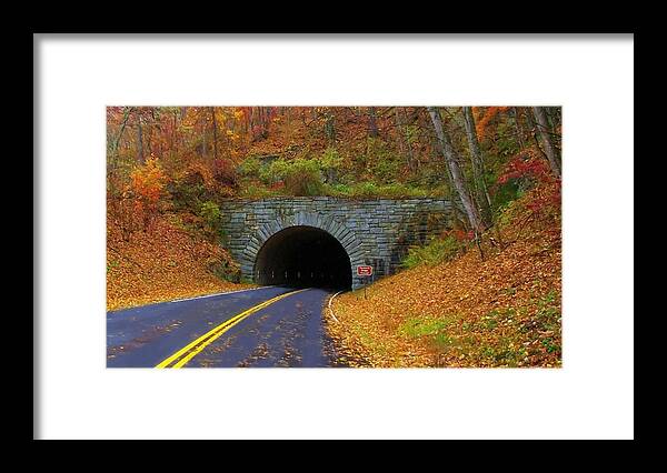 Tanbark Ridge Tunnel Framed Print featuring the mixed media Tanbark Ridge Tunnel by Sandi OReilly