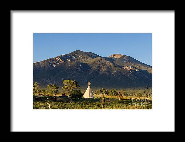 Taos Framed Print featuring the photograph Taos Mountain Tipi by Elijah Rael