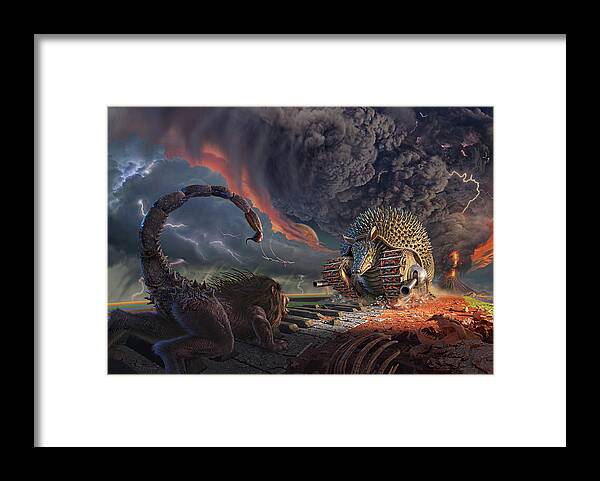 Elp Framed Print featuring the digital art Tarkus Legacy 1-Battlefield by Jerry LoFaro