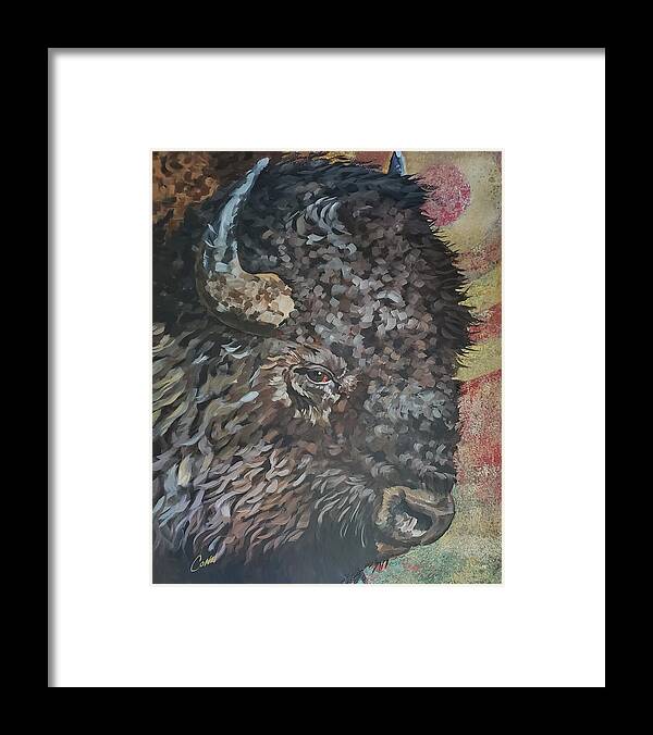 American Bison Framed Print featuring the mixed media Tatanka by Shawn Conn