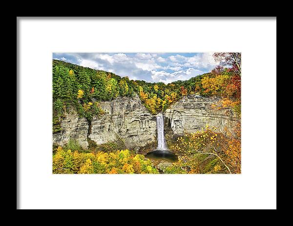 Taughannock Falls Framed Print featuring the photograph Taughannock Falls Autumn by Christina Rollo