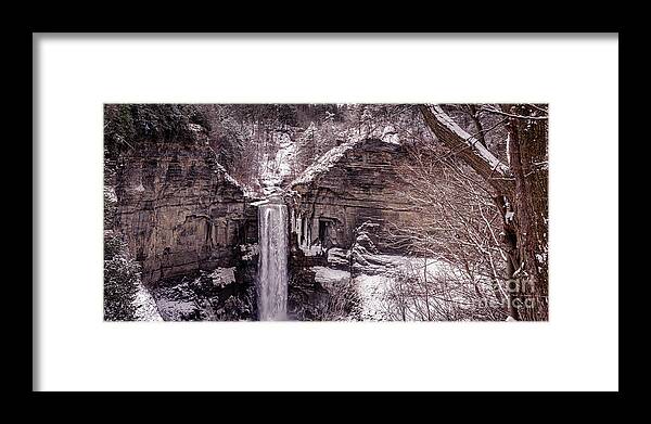 Winter Framed Print featuring the photograph Taughannock Freefall by William Norton