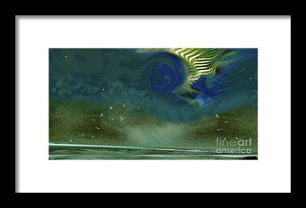 Night Framed Print featuring the mixed media WINGS No. 3 Wild Sky by Zsanan Studio