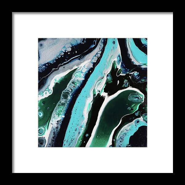 Blues Framed Print featuring the painting Teal Flow by Nicole Pedra