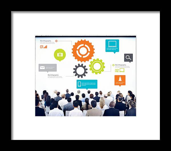 People Framed Print featuring the photograph Team Teamwork Cog Functionality Technology Business Concept by Rawpixel