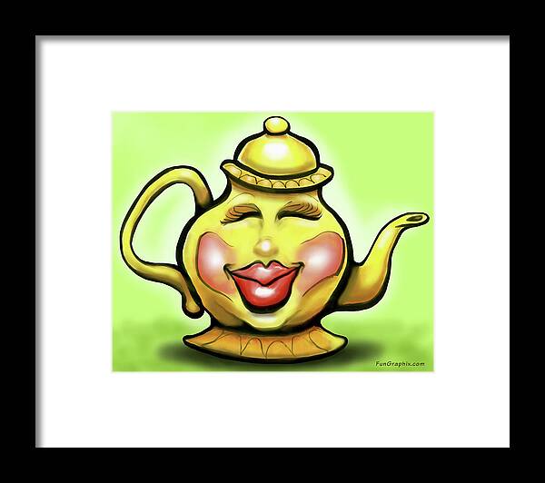 Tea Framed Print featuring the digital art Teapot by Kevin Middleton
