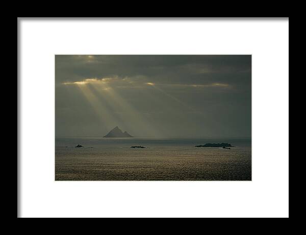 Sunbeam Framed Print featuring the photograph Tearaght Island Beams by Mark Callanan