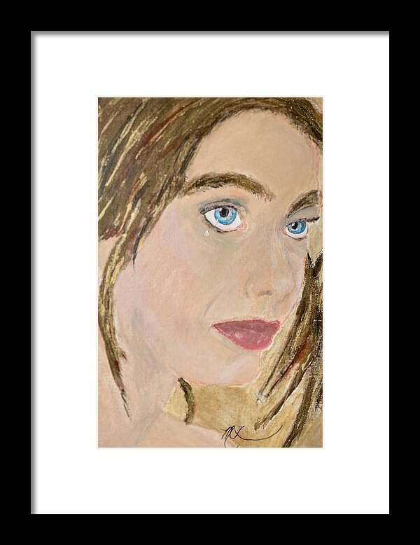 Tears Framed Print featuring the painting Blue Eyed Beauty Crying by Melody Fowler