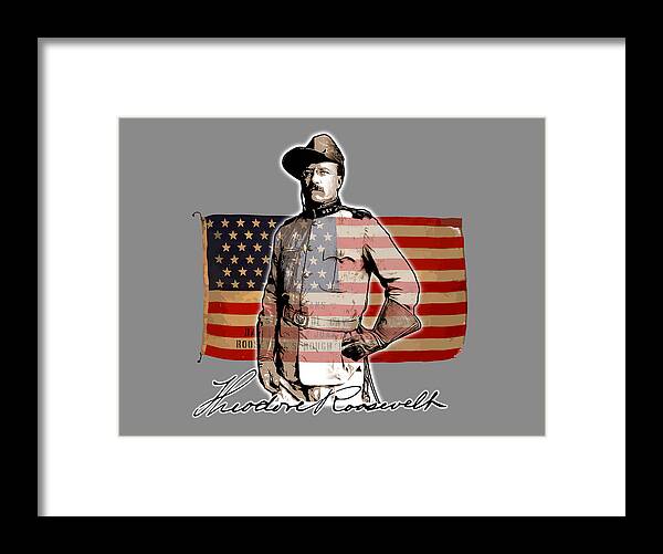 Teddy Roosevelt Framed Print featuring the digital art Teddy Roosevelt by Greg Joens