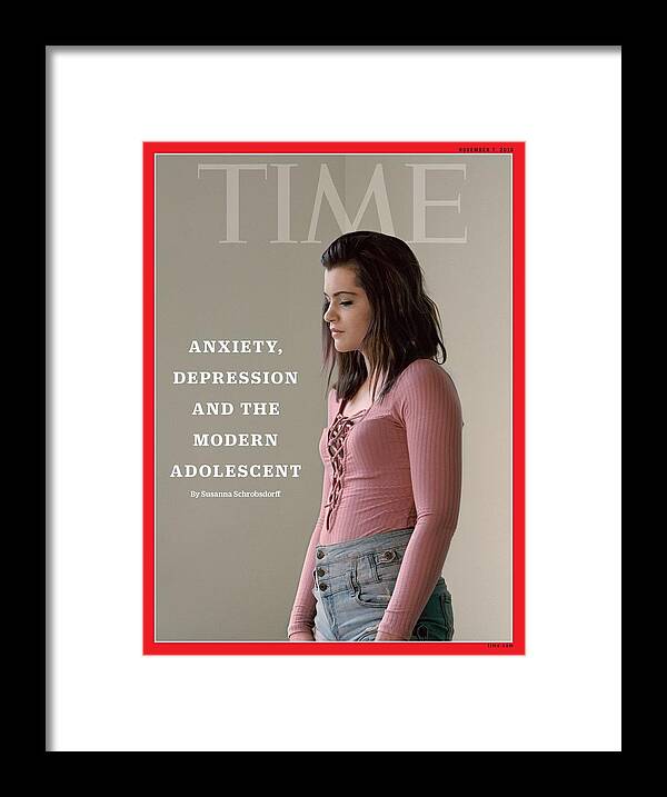 Teens Framed Print featuring the photograph Teen Depression and Anxiety - Why the Kids Are Not Alright by Photograph by Lise Sarfati for TIME