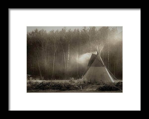Teepee Framed Print featuring the photograph Teepee in the Light by Nancy Griswold