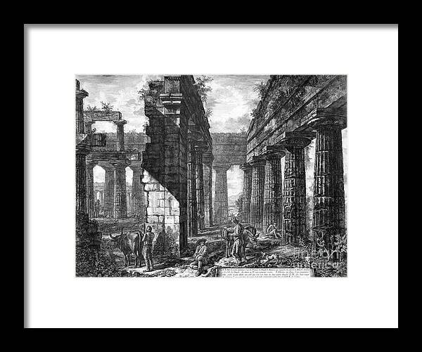 1778 Framed Print featuring the drawing Temple Of Neptune by Giovanni Battista Piranesi
