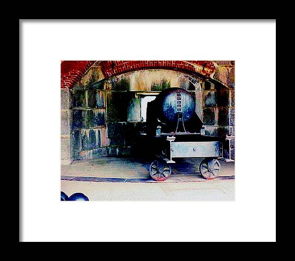 Prospect. Maine Framed Print featuring the digital art Ten Inch Rodman Cannon by Cliff Wilson