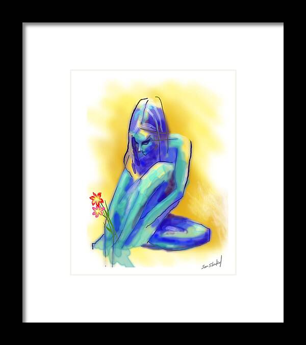 Nude Framed Print featuring the drawing Tender Moments by Sam Shacked