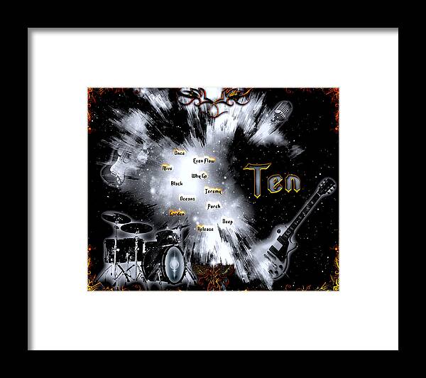 Ten Framed Print featuring the digital art Ten by Michael Damiani