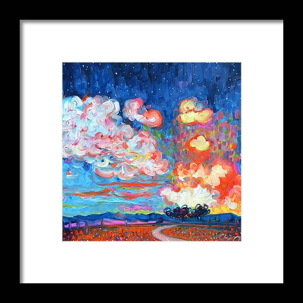 Sunset Framed Print featuring the painting Tequila Sunset by Chiara Magni