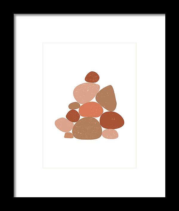 Terracotta Framed Print featuring the mixed media Terracotta Abstract 19 - Modern, Contemporary Art - Abstract Organic Shapes - Brown, Burnt Orange by Studio Grafiikka