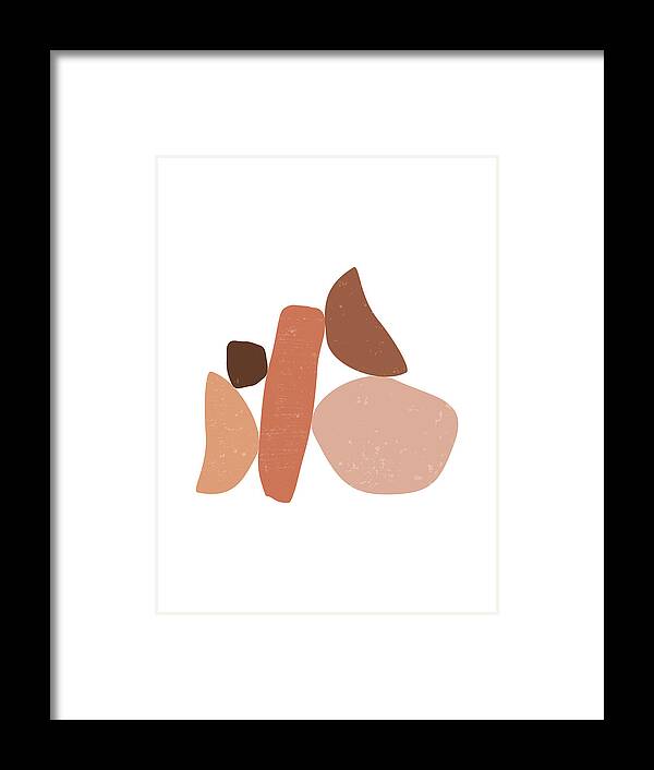 Terracotta Framed Print featuring the mixed media Terracotta Abstract 52 - Modern, Contemporary Art - Abstract Organic Shapes - Brown, Burnt Sienna by Studio Grafiikka