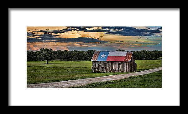 Texas Framed Print featuring the digital art Texas Barn by Brad Barton