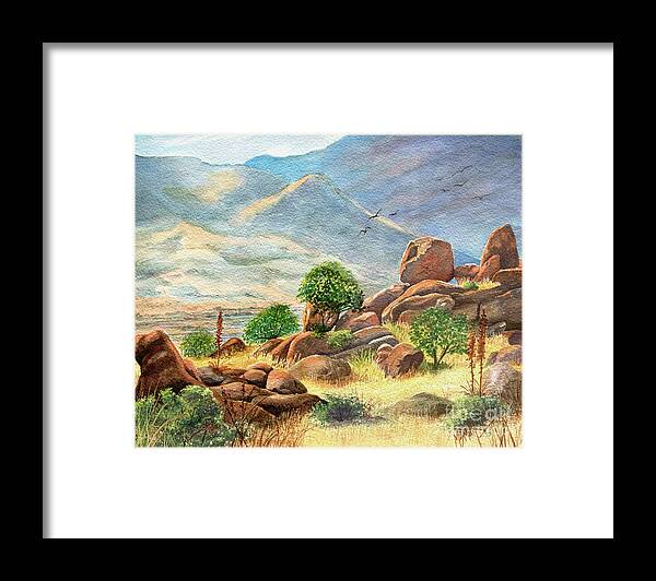 Texas Canyon Framed Print featuring the painting Texas Canyon Arizona by Marilyn Smith