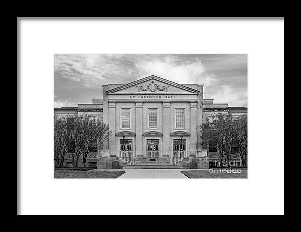 Texas Christian University Framed Print featuring the photograph Texas Christian University Ed Landreth Hall by University Icons