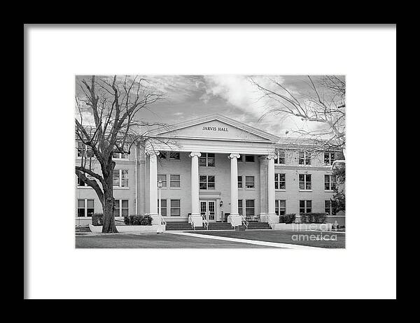 Texas Christian University Framed Print featuring the photograph Texas Christian University Jarvis Hall by University Icons