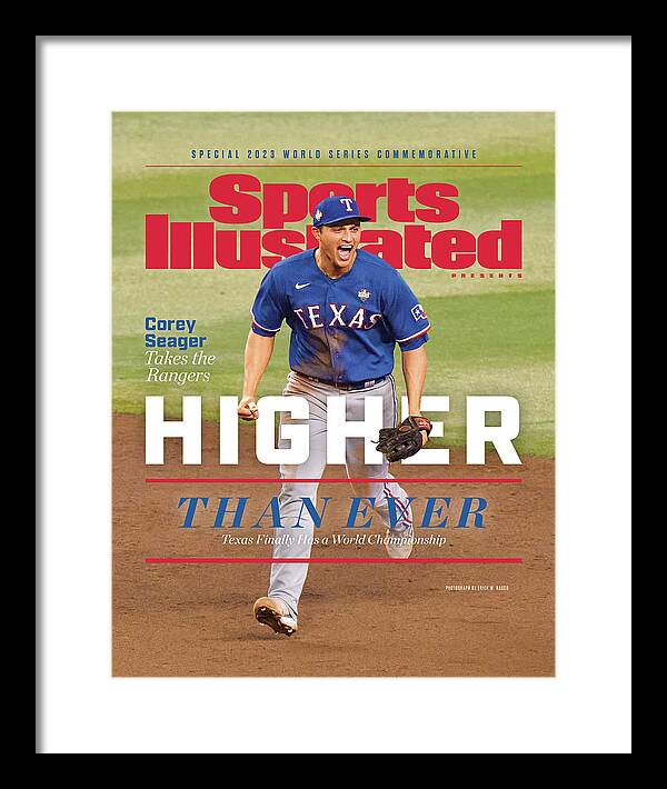 Commemorative Framed Print featuring the photograph Texas Rangers, November 2023 Sports Illustrated World Series Commemorative Issue Cover by Sports Illustrated