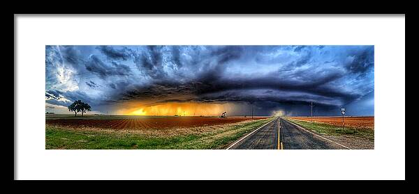 Landscape Framed Print featuring the photograph Texas Stormy Sunset by Jerry Fletcher
