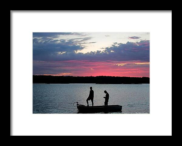 Sunset Framed Print featuring the photograph Text Me at Sundown by Mary Walchuck