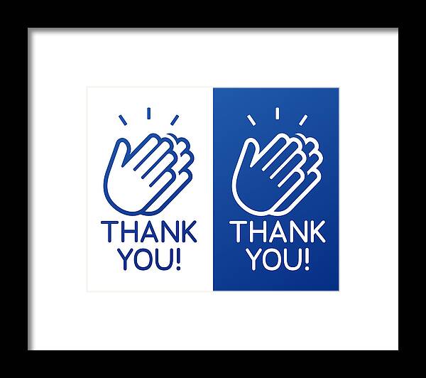 Thank You Framed Print featuring the drawing Thank You Clapping Hands Celebration Appreciation by Filo