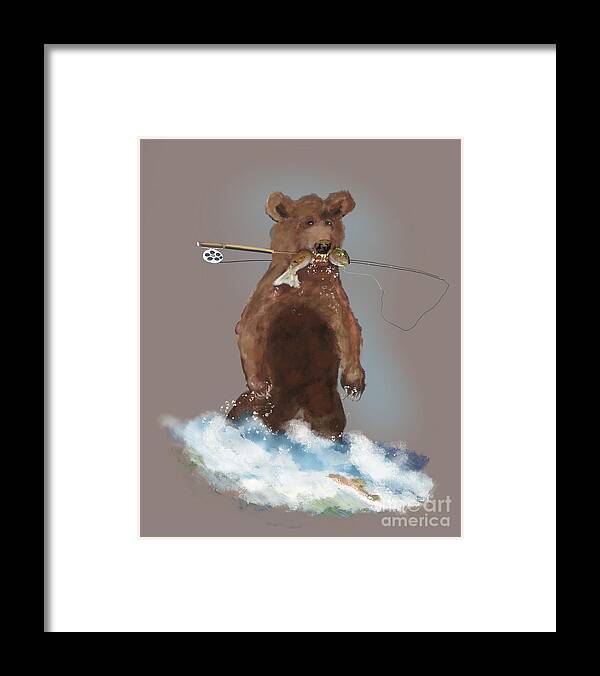 Bear Framed Print featuring the digital art That Bear Took my Fly Rod by Doug Gist