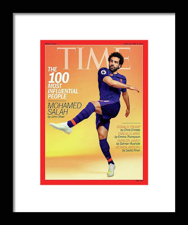 Time Framed Print featuring the photograph The 100 Most Influential People - Mohamed Salah by Photograph by Pari Dukovic for TIME