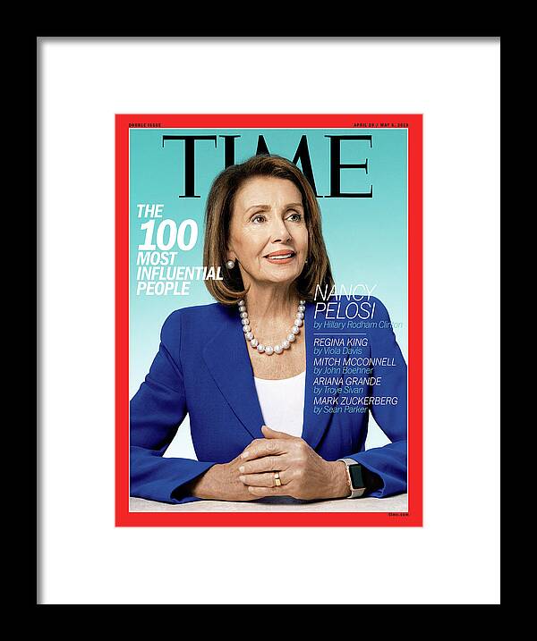 Time Framed Print featuring the photograph The 100 Most Influential People - Nancy Pelosi by Photograph by Pari Dukovic for TIME