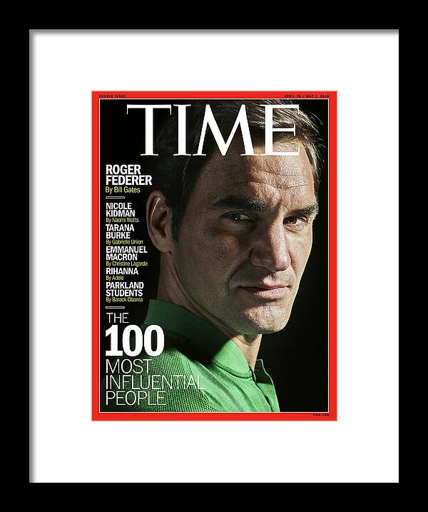 The 100 Framed Print featuring the photograph The 100 Most Influential People - Roger Federer by Photograph by Peter Hapak for TIME