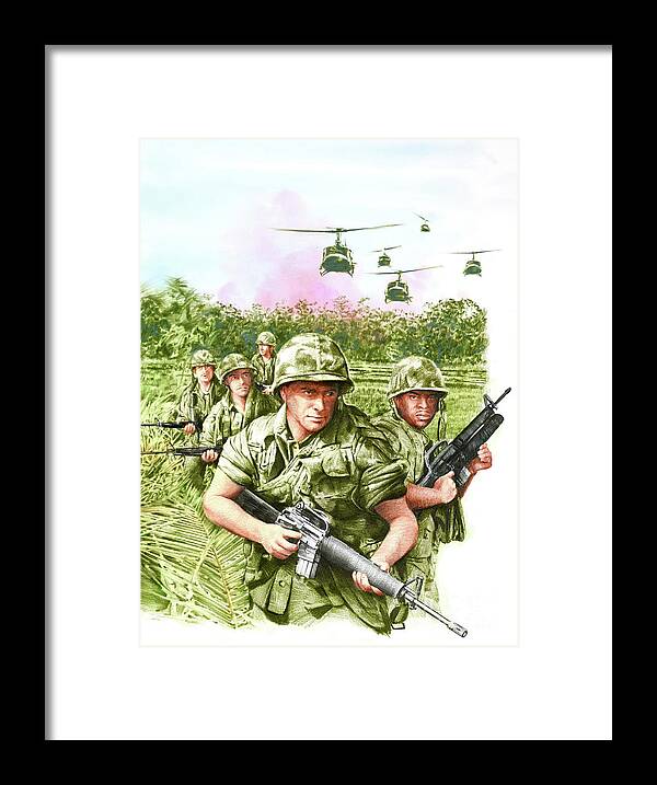 Paul And Chris Calle Framed Print featuring the painting The 1960s - The Vietnam War by Paul and Chris Calle