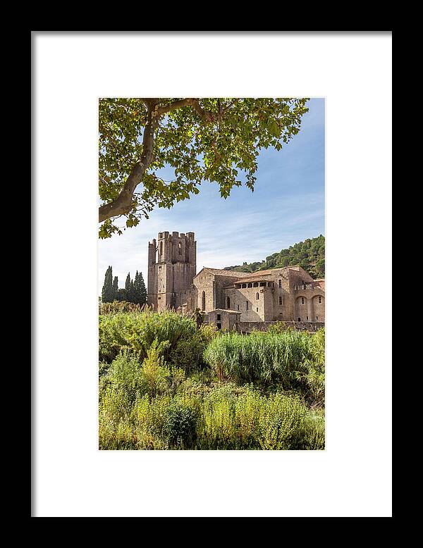 France Framed Print featuring the photograph The Abbey at Lagrasse by W Chris Fooshee